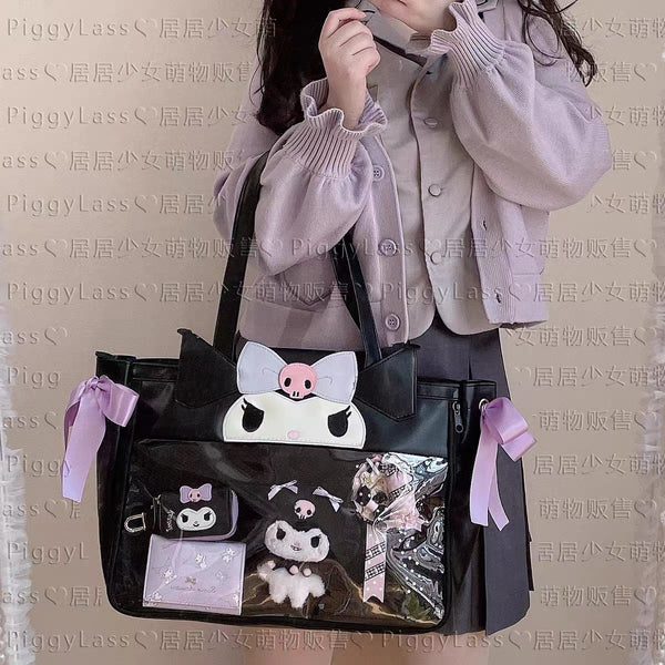 My Melody Cinnamoroll and Kuromi Inspired Transparent cute Tote Bag