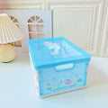 Cinnamoroll Kuromi My Melody Hello Kitty Little Twin Stars Inspired Plastic Foldable Organization Box with Lid Storage Crates