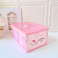 Cinnamoroll Kuromi My Melody Hello Kitty Little Twin Stars Inspired Plastic Foldable Organization Box with Lid Storage Crates
