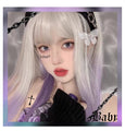 Gradient Grey and Purple Straight Long Hair Wig