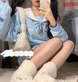 Cinnamoroll Inspired Blue Sailor Collar Long Sleeve Top