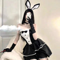 Black and Pink Bunny Maid Inspired Valentine's Day Costume 5 PCs Set