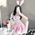 Black and Pink Bunny Maid Inspired Valentine's Day Costume 5 PCs Set