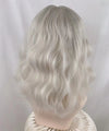 Platinum Blonde Short Wavy Hair Wig with Bangs