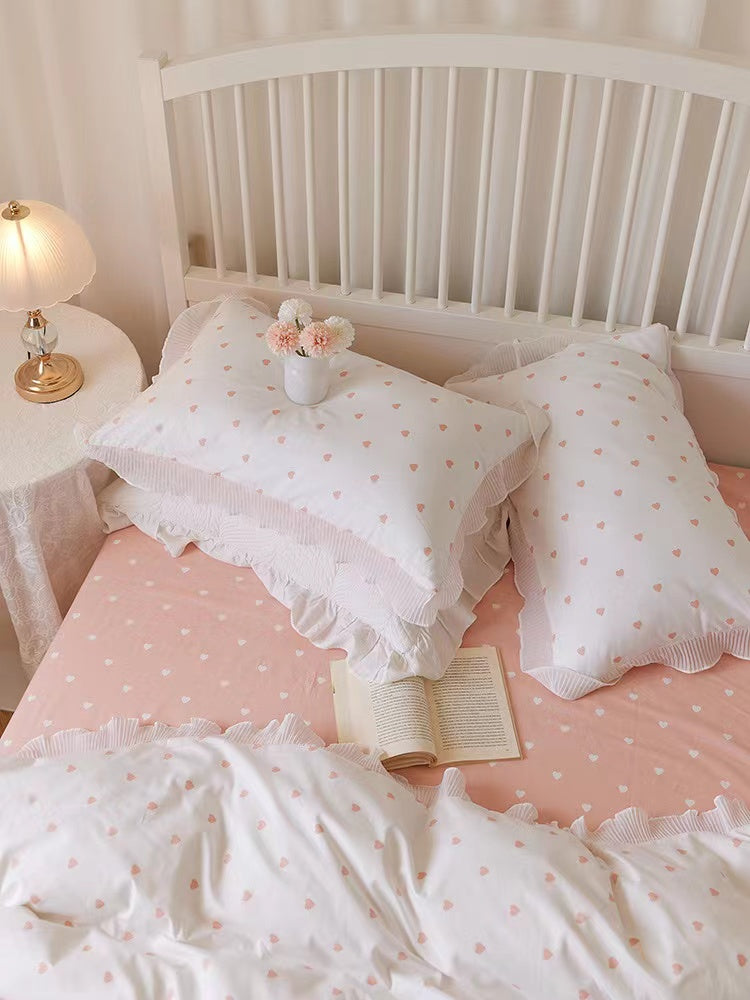 Sussexhome Peach Girl Duvet Cover Set : Pink, Full Size Duvet Cover, 1 Duvet Cover, 1 Fitted Sheet and 2 Pillowcases, Iron Safe
