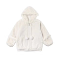 White Fluffy Hood Plush Winter Jacket