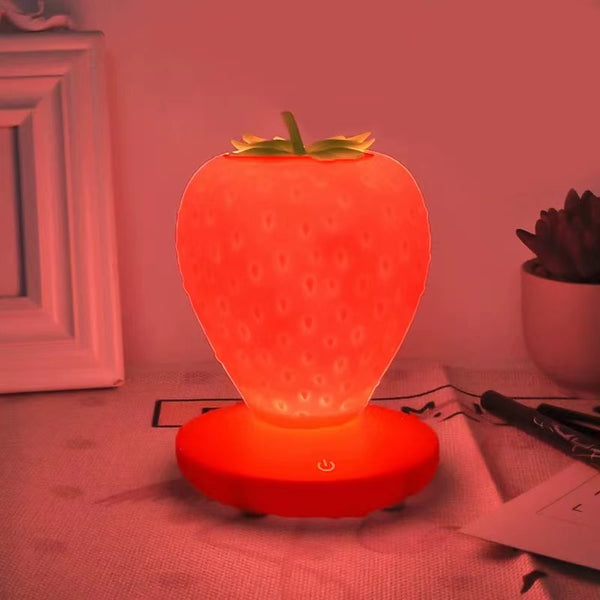 Strawberry USB Rechargeable Multi-temperature Night Light Lamp