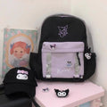 Kuromi Inspired Black and Purple Book Bag Backpack