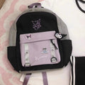 Kuromi Inspired Black and Purple Book Bag Backpack