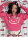 Hello Kitty Inspired Hot Pink Y2K Aesthetic Sweater Jumper
