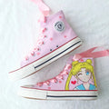 Sailor Moon Inspired Pink Hight-Top Canvas Sneakers
