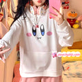 Kirby Inspired Pink and White Hooded Long Sleeve Top/ Hoodie