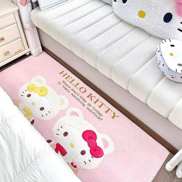 Hello Kitty Inspired Rectangular Bedside Area Rug