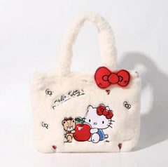 Miniso- Plush Bag : Kuromi、my Melody、cinnamoroll Pattern Satchel