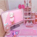 Kawaii Pink Plush Bow Desktop Screen Cover