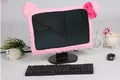 Kawaii Pink Plush Bow Desktop Screen Cover