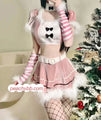 Valentine’s Day Pink Bunny Sexy and Cute Costume Outfit Lingerie 7 PCs Set