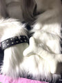 Y2K Black and White Plush Fuzzy Kitty Ear Hooded Scarf