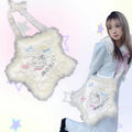 Hello Kitty Inspired Star Shaped White Plush Crossbody Bag