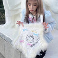 Hello Kitty Inspired Star Shaped White Plush Crossbody Bag