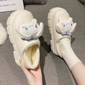 My Melody Cinnamoroll Kuromi Pompompurin Inspired Platform Rubber Shoes with Plush Interior Kawaii