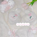 Bunny and Flower Embroidered Plush Bra and Underwear Lingerie Set