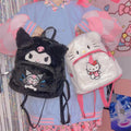 Kuromi and Hello Kitty Inspired Plush Mini Backpack