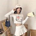 Hello Kitty Inspired Y2K White Long Sleeve Crop Top