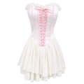 Soft Aesthetic Pink Lace-up Corset Dress