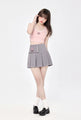 My Melody & Kuromi Asymmetrical Cami Top and Mini Pleated Skirt