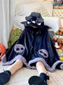 Halloween Kawaii Cute Bat Girl Flannel Hooded Blanket Cape Cozy Wrap