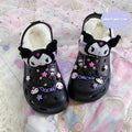 My Melody Cinnamoroll Kuromi Inspired Crocs Style Slingback Shoes with fur lining