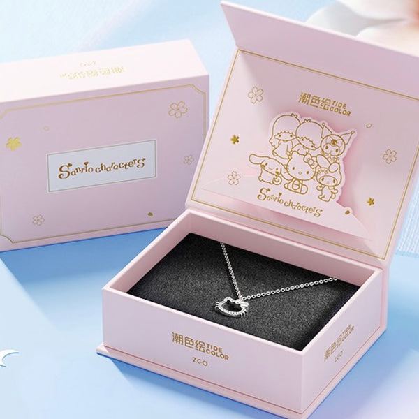 Hello Kitty Silver Simulated Diamond Necklace