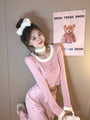 Pink and Blue Kawaii Cute Kitty Long Sleeve Top