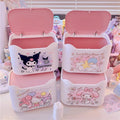 Kuromi My Melody Little Twin Stars Sanrio Inspired Press to open Pink Mini Trash Bin