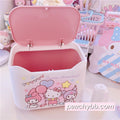 Kuromi My Melody Little Twin Stars Sanrio Inspired Press to open Pink Mini Trash Bin