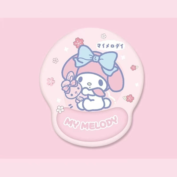 My Melody Inspired Pink Mouse Pad and Keyboard Wrist Rest Support Pad