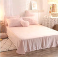 Sakura Pink Fluffy Faux-fur Bedding Duvet Sheet Set Single Twin Queen King Size