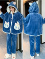 Sailor Moon Artemis Inspired Flannel Hooded Pajama Set Kawaii Cute