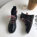 Punk Lolita Bow on the Back Black Combat Boots