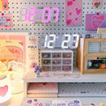 Multifunctional LED Pink and White Digital Clock Temperature Clock and Alarm