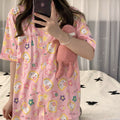 Hello Kitty Inspired Pink Button Front T-shirt and Shorts 2 PCs Pajama Set