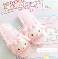 My Melody Cinnamoroll Pompompurin Hello Kitty Kuromi Keroppi Pochacco Inspired Plushie Indoor Slippers