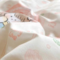 Cute Kawaii Bunny Girl Pink Cotton Bedding Duvet Cover Set Single Twin Queen Size