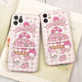 Sanrio Characters Inspired Pink iPhone X Xs 12 Mini Max Pro 11 12 13 Case Cover with Charm
