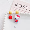 Hello Kitty Inspired Drop Earrings