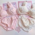 Cinnamoroll White and Pink Plush Lingerie Set Bra and Underwear