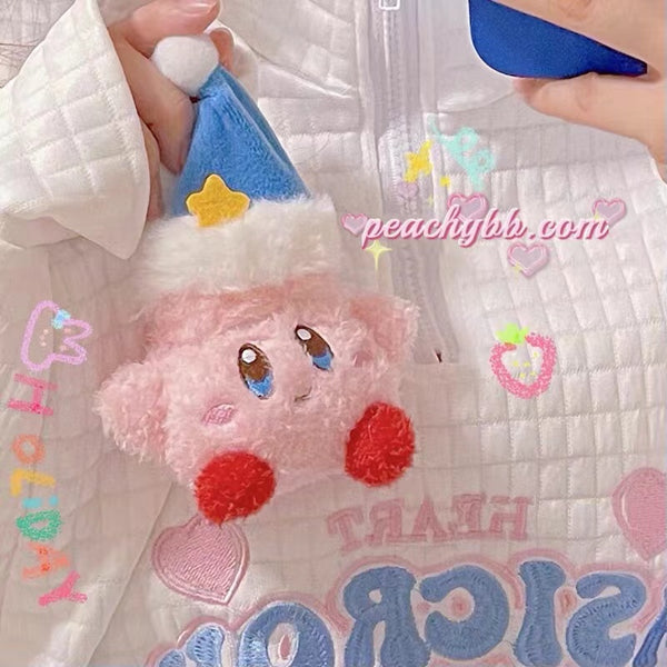 Fluffy Plush Kirby Inspired AirPods 1 2 3 Pro Case Cover
