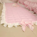 Ruffle Edge Pink Bedside Area Rug Carpet【Takes 25 days to Ship】