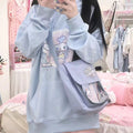 Cinnamoroll Inspired Blue Long Sleeve Sweatshirt Hoodie